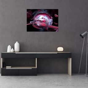 Sklenený obraz - Abstrakcie, vesmírne červy (70x50 cm)