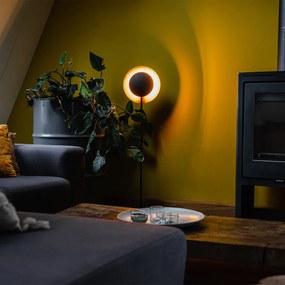 Stojaca lampa v štýle Art Deco čierna so zlatom - Emilienne