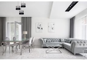 Luster na lanku CORAL 3xE27/60W/230V čierna/šedá/chróm pr. 45 cm