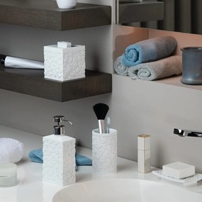 Biely kúpeľňový organizér na vatové tampóny z polyresínu Agda – Spirella