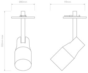 Astro Apollo 100 Recessed stropné svetlo čierne