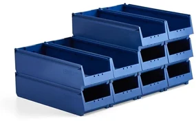 Plastové boxy AJ 9000, séria-70, 600x230x150 mm, 10 ks, modrá