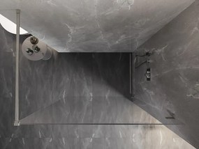 Mexen Lunar, sprchová stena pravá 160 x 200 cm, priehľadná 8 mm, brúsený nikel, 830-160-000-97-00-P