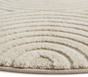 Koberec Modern Art 3D krémový kruh