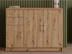 Komoda 3-dverová Universal, 118 cm, dub artisan%