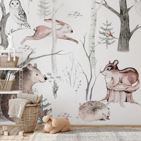 Fototapeta - Lesné zvieratká (147x102 cm)