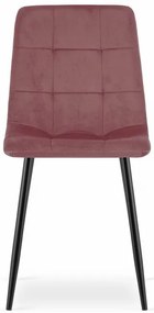 Set štyroch jedálenských stoličiek KARA zamatové ružové / čierne nohy (4ks)