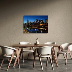 Sklenený obraz noci v Melbourne (70x50 cm)