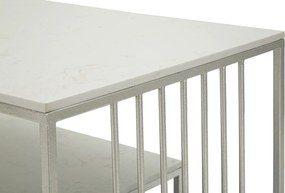 Konferenčný stolík Kayseri 90 cm mramor/strieborný