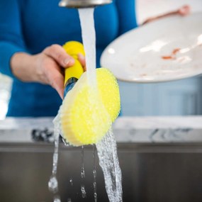Hubka na riad s rúčkou a dávkovačom saponátu SCRUB DISH DADDY