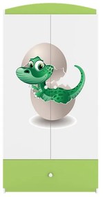 Detská skriňa Babydreams 90 cm dinosaurus zelená