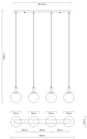 Globo 15885-4H - Luster na lanku DALTON 4xE27/10W/230V čierna