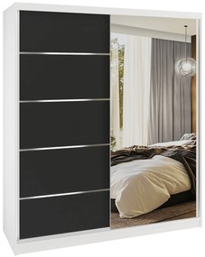 Šatníková skriňa SERENITY 158 cm fekete mat  MBP SERENITY SZP7/0/W/B/0/HIAL