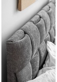 Sivá čalúnená dvojlôžková posteľ s roštom 140x200 cm Eve – Miuform