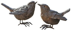 Záhradná figúrka z polyresínu Couple, sada 2ks, 7,5 cm, hnedá