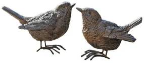 Záhradná figúrka z polyresinu Couple, sada 2ks, 7,5 cm, hnedá