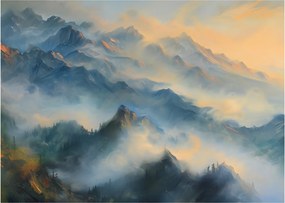 Obraz - Maľovaná horská krajina (70x50 cm)