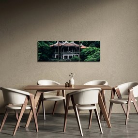 Obraz z japonskej národnej záhrady (s hodinami) (90x30 cm)