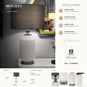 Stolná lampa Brighty 65 cm šedo-biela