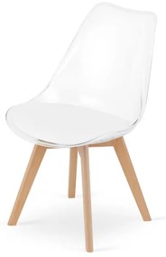 Set troch jedálenských stoličiek MARK  priehľadné (hnedé nohy) (3ks)