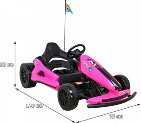 Ramiz Speed 7 Drift King motokára na batérie pre deti Ružová + funkcia Drift + športové sedadlo + 2 rýchlosti + EVA
