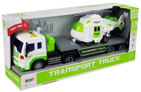 LEAN TOYS Transportér na batérie 1:16 s vrtuľníkom