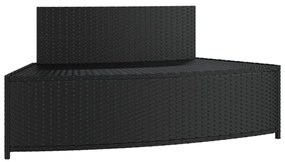 Záhradné taburetky s podložkami 2 ks čierne polyratan