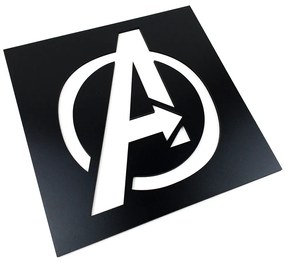 Veselá Stena Drevená nástenná dekorácia Znak Avengers čierny