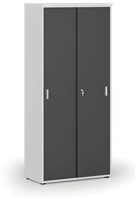 Skriňa so zasúvacími dverami PRIMO WHITE, 1781 x 800 x 420 mm, biela/grafit