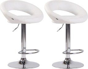 2x Barová stoličkaOlinda - koženka, chróm rám - biela