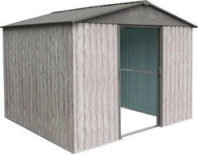 Záhradný domček BestBerg ZDB-7SD / 7,2 m² / 301 x 238 x 214 cm / dekor biele drevo / sivá