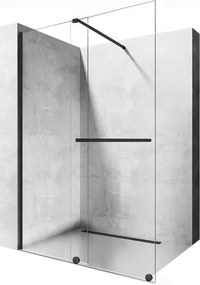 Rea Cortis Black stena sprchového kúta walk -in 120 cm čierna polomatný/sklo priehľadné REA-K8880
