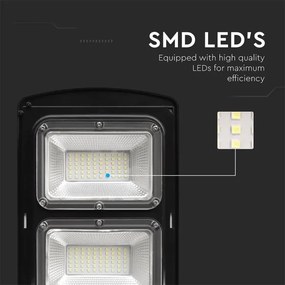 LED stmievateľná solárna pouličná lampa LED/12W/3,2V 6000K IP65 10000 mAh + DO