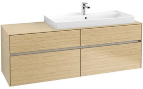 VILLEROY &amp; BOCH Collaro závesná skrinka pod umývadlo na dosku (umývadlo vpravo), 4 zásuvky, 1600 x 500 x 548 mm, Nordic Oak, C03000VJ