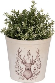 Béžový obal na kvetináč s jeleňom Gentle Wilderness L - Ø 17*16 cm
