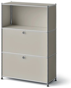Kovová komoda »CN3 Slim Line« s 2 výklopnými priečinkami, svetlosivá