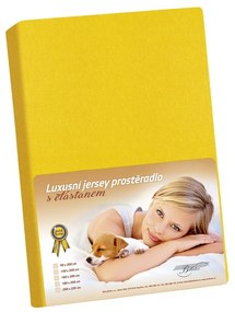 Bellatex Jersey prestieradlo s elastanom žltá, 140 x 200 cm