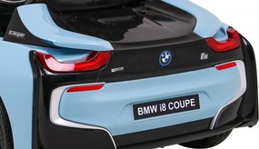 Ramiz Elektrické autíčko BMW i8 Lift modré + diaľkové ovládanie + pomalý štart + 3-bodové pásy + MP3 USB + LED