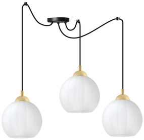 Závesné svietidlo Costa Spider, 3x biele sklenené tienidlo, b/g