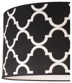 Duolla - Luster na lanku MAROKO 1xE27/40W/230V pr. 45 cm čierna/biela