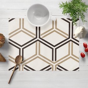 Biante Bavlnené prestieranie na stôl Sandra SA-558 Hnedé hexagóny na krémovom 35x45 cm