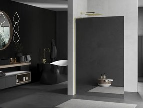 Mexen Kioto L, sprchová zástena Walk-In 80 x 200 cm, 8mm sklo vzor zrkadlo, zlatý lesklý profil,800-080-103-50-50