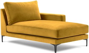 Žltá zamatová leňoška Kooko Home Harmony, pravý roh