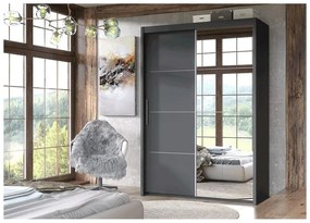 Tempo Kondela Skriňa s posúvacími dverami, 150 cm, sivá, KAIPO