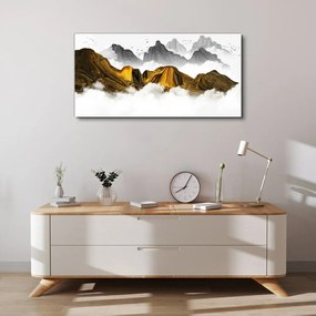 Obraz canvas Abstrakcia horské hmly vtákov