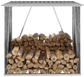 Záhradná kôlňa na drevo z galvanizovanej ocele 163x83x154 cm sivá