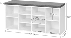 Dekorstudio Skrinka na topánky so sedadlom - LHS010W01