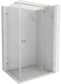 Mexen Lunar T, výklopný sprchový kút pravý 110 x 100 cm, 8mm číre sklo, zlatý profil, 834T-110-100-50-00-P