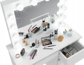 Bestent Toaletný stolík s LED zrkadlom Cleopatra White