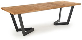Jedálenský stôl Masya (dub svetlý + čierna) (pre 6 až 8 osôb). Vlastná spoľahlivá doprava až k Vám domov. 1028060